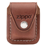 Zippo Pouch - Brown Leather with Clip