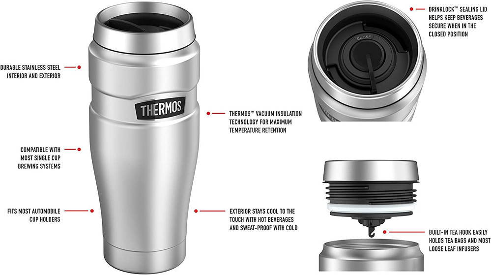 Thermos Stainless King Travel Tumbler 470ml Midnight Blue