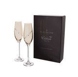 Dartington Crystal 50th Anniversary Celebration Toasting Flute Pair - Gold