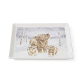 Royal Worcester Wrendale Designs Square Plate - A Highland Christmas Highland Cow