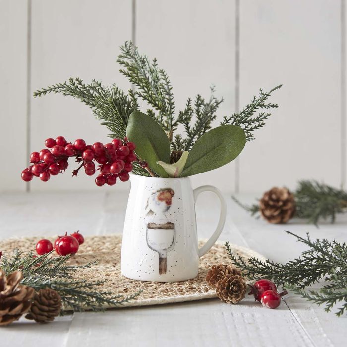 Royal Worcester Wrendale Designs Posy Jug - A Little Red Robin