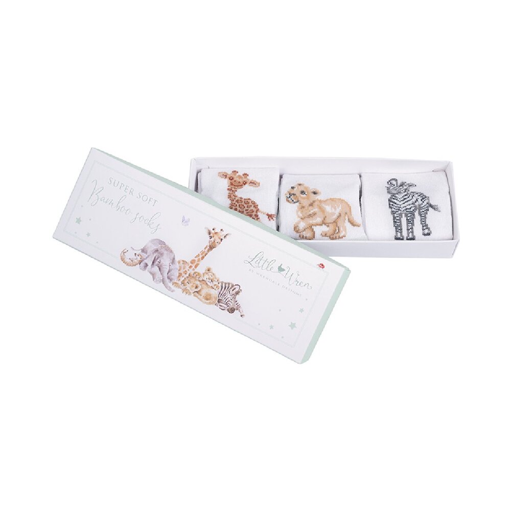 Wrendale Designs - Little Savannah Baby Socks Set of 3 (0-6 Months)