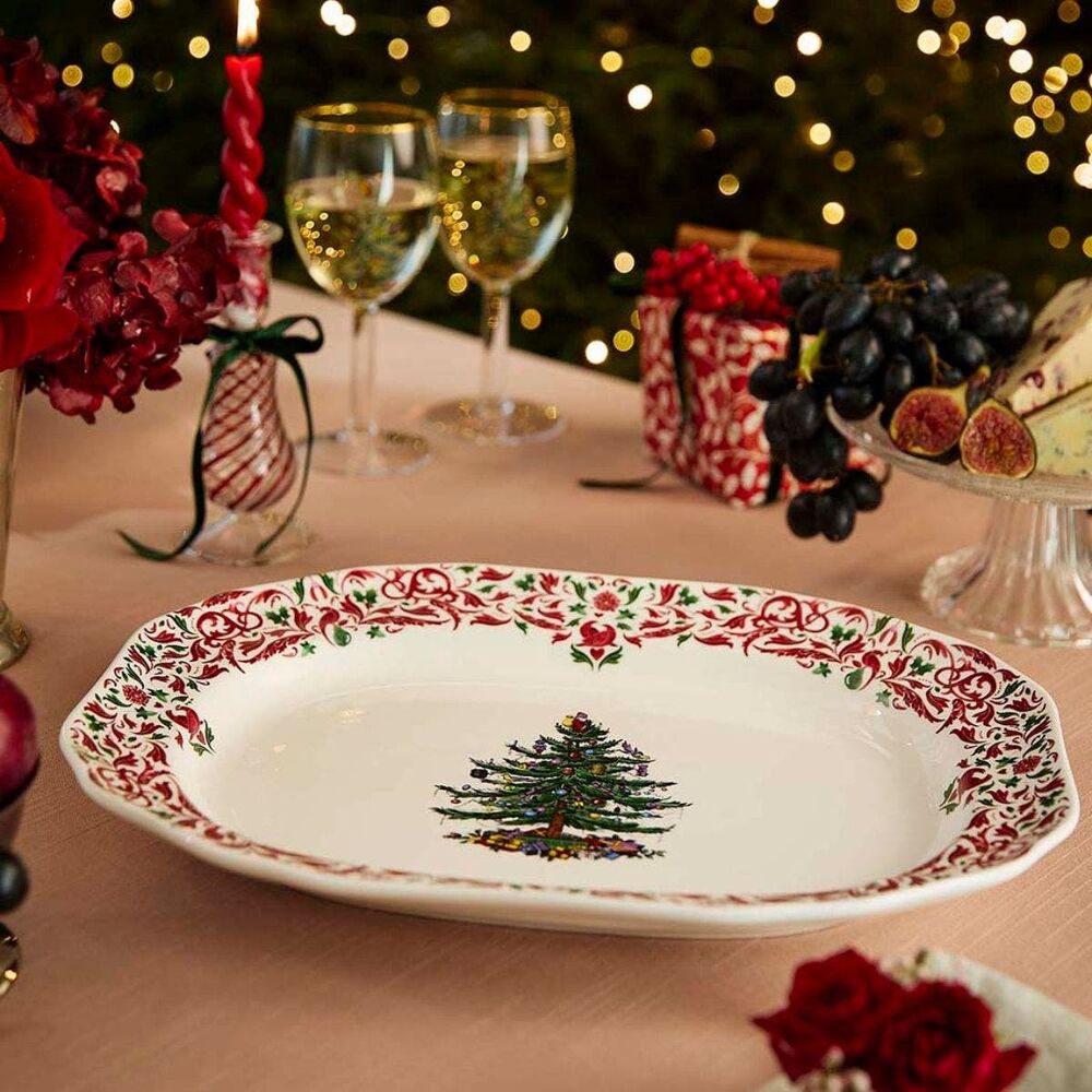 Spode Christmas Tree - Yuletide Rectangular Dish 27.5cm